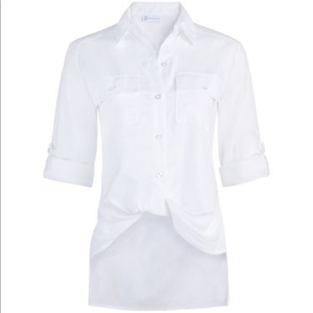 NY&CO Button-down Twist-Front Shirt